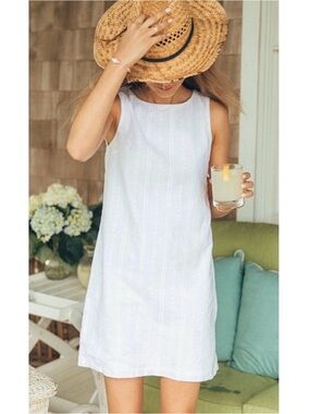 Kiel James Patrick White Eyelet Cotton Endless Summer Sleeveless Mini Dress XS